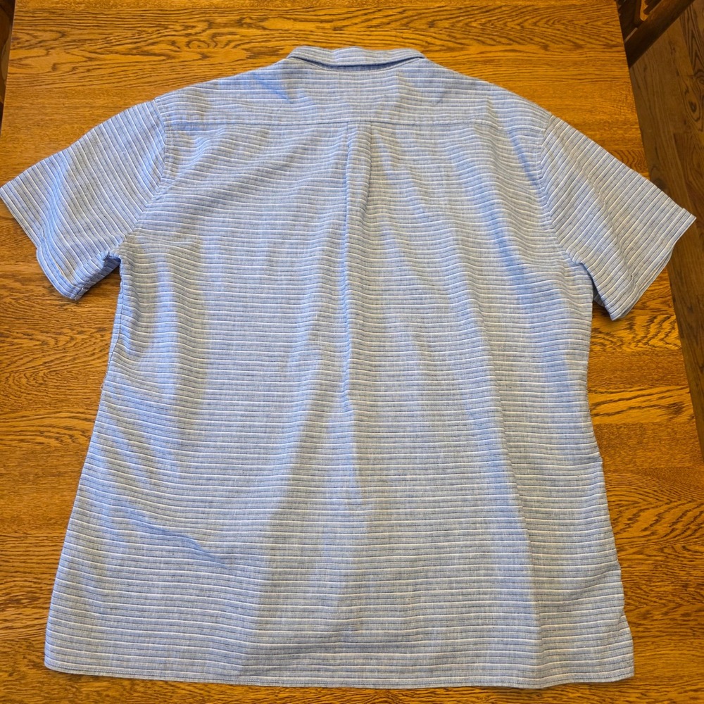 Barbour Men's 2XL Blue Striped Short Sleeve Button Down Shirt Regular Fit - Picture 10 of 16